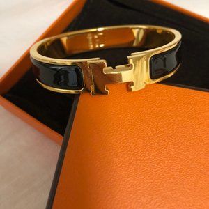 Hermes black Click H bracelet